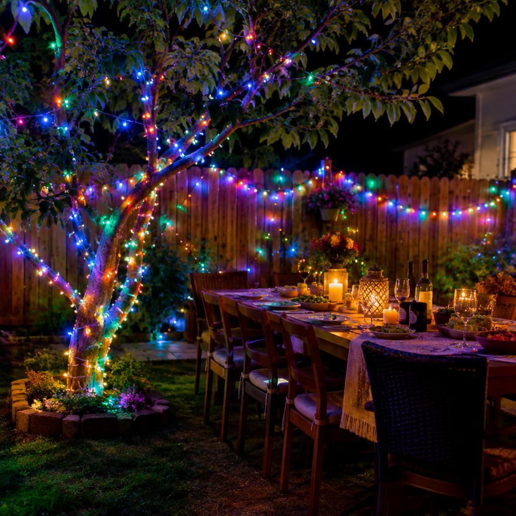 Jardín decorado para una celebración