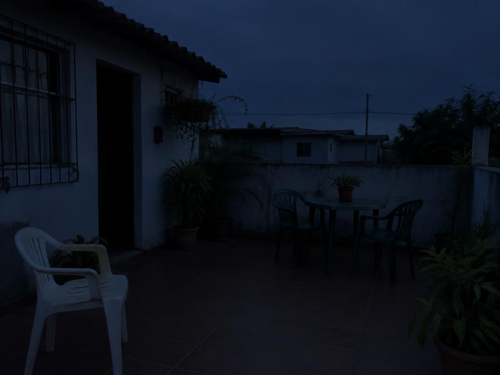 Antes: terraza sin iluminación